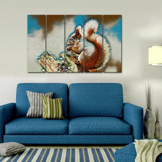 Eurasian Red Squirrel Canvas Wall Painting