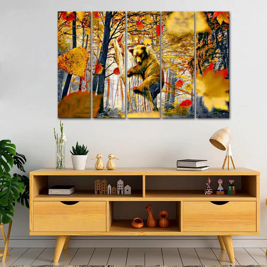 Bear In The Woods Canvas Wall Painting