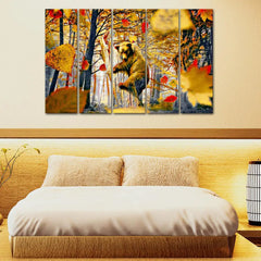 Bear In The Woods Canvas Wall Painting