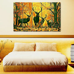 Forest Elk Canvas Wall Painting