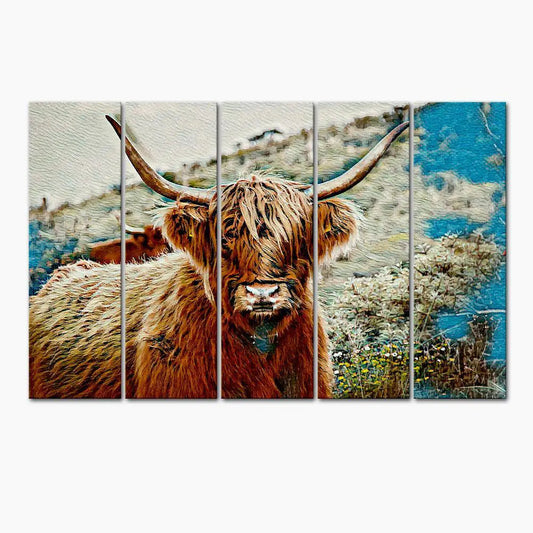 Abstract Hairy Bull Canvas Wall Painting