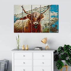 Abstract Hairy Bull Canvas Wall Painting