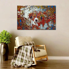 Abstract Colorful Dog Canvas Wall Painting