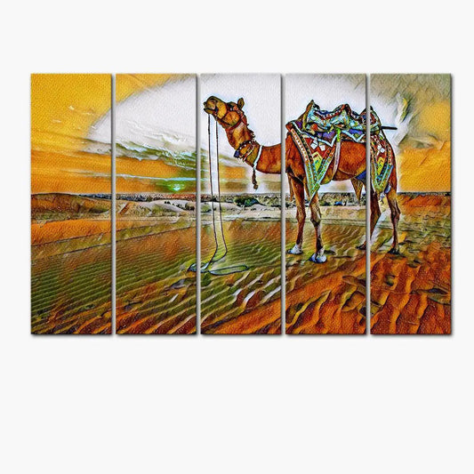 Desert Painting with Camel Canvas Wall Painting