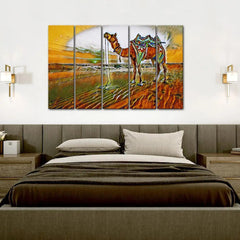 Desert Painting with Camel Canvas Wall Painting