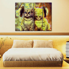 Beautiful Warrior Cat Love Story Canvas Wall Painting