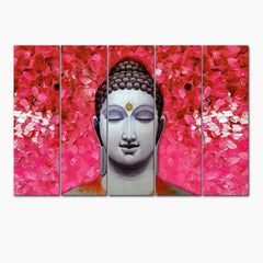 Colorful Buddha in Pastel Colors Wood Stretched Wall Painting