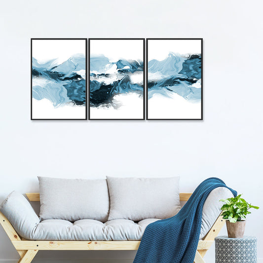 Blue Eternity Abstract Wall Frame Set of 3