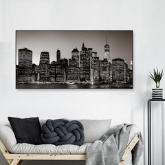 The Manhattan Night View Framed Wall Art