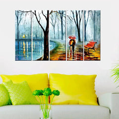 Love Couple Modern Art  5 Pieces Canvas Print Wall Painting