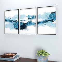 Blue Eternity Abstract Wall Frame Set of 3