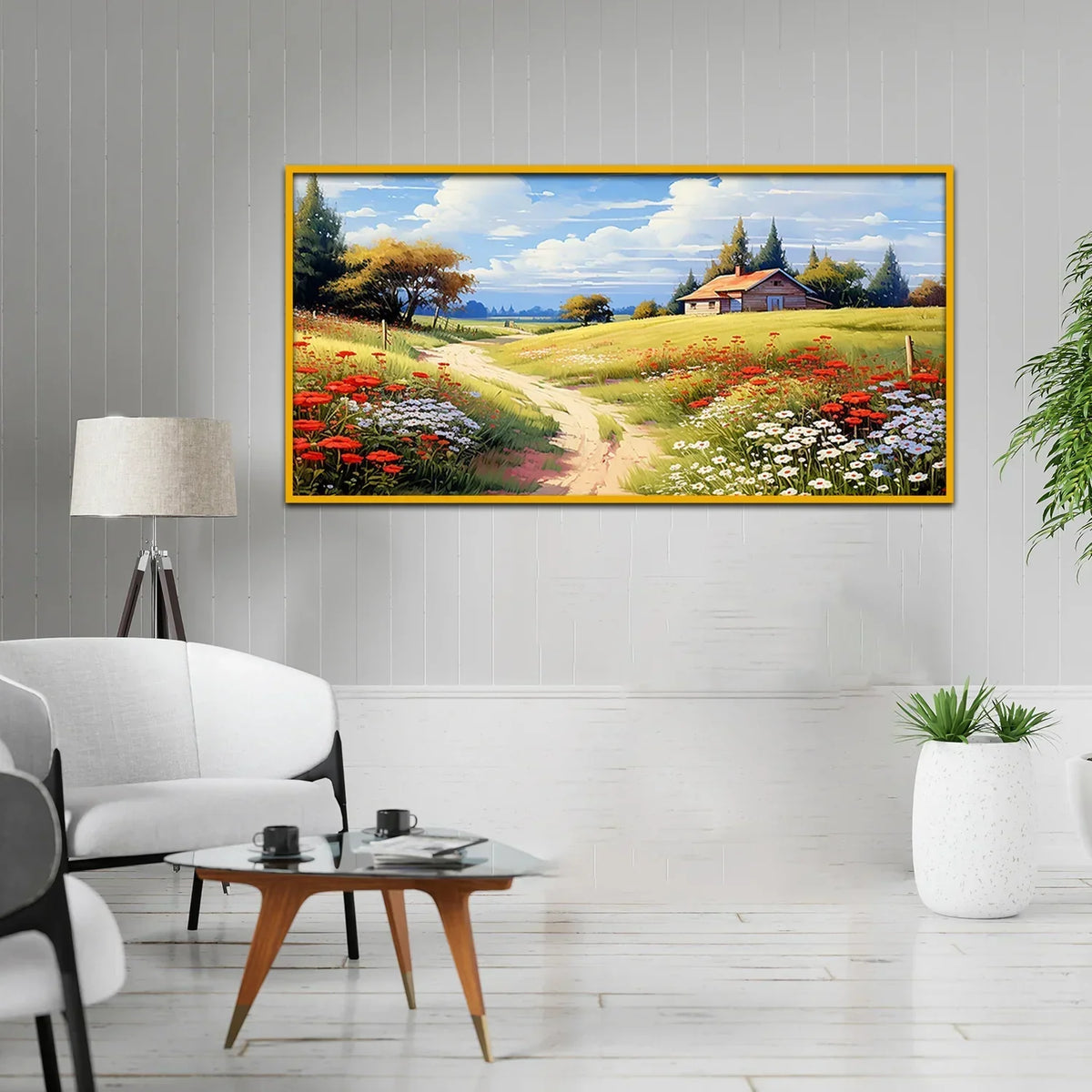 Summer Haven Beautiful Landscape with Flowers Canvas Wall Paintings Clearance Sale