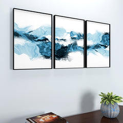 Blue Eternity Abstract Wall Frame Set of 3