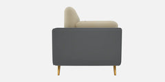 3 Seater Blue & Beige Colour Block Sofa | Two-Tone 3 Seater Velvet Sofa