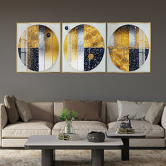 Premium Modern Abstract Painting Set |  Geometric Design (Set of 3)