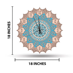 Modern Design Mandala Multi-Layer Wooden Wall Clock