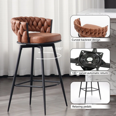 Whisky Brown  Presley Bar Stool