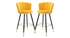 Yellow Color Flower Counter Stool