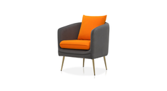 Grey & Orange Lamb Accent Chair