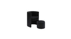 Black Schillar Chair With Ottoman