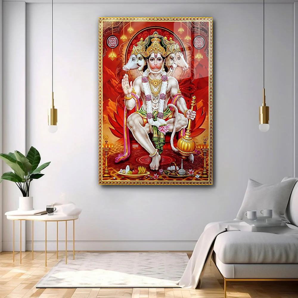 Serene Panchmukhi Hanuman Ji Acrylic Wall Paintings and Art