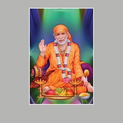 Shirdi Sai Baba Blessings Wall Frame with Om Sai Ram