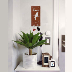 Home Text With Bird Unique Design Wall-Mounted Key Holder for Home Wall