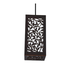 Unique Carved Wood Hanging Light - Modern Leaf Vine Design
