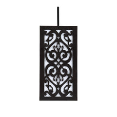 Carved Scroll Pattern Wooden Pendant Light - Decorative Hanging Lamp