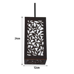 Unique Carved Wood Hanging Light - Modern Leaf Vine Design