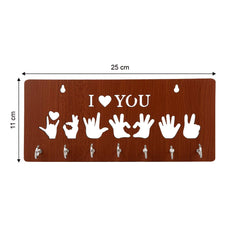 I Love You Text Unique Design Wall-Mounted Key Holder for Home Wall