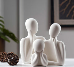 Couple Family Statue | Ceramic Thinker Sculpture | Home Decor Items for Living Room Show Piece 