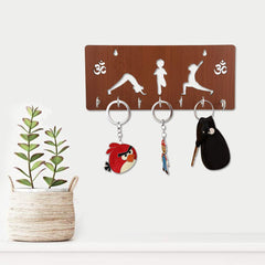 Om With Yoga Unique Design Wall-Mounted Key Holder for Home Wall