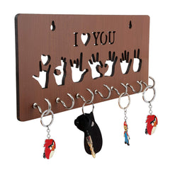 I Love You Text Unique Design Wall-Mounted Key Holder for Home Wall