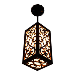 Elegant Carved Wood Pendant Light for Home Décor
