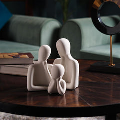 Couple Family Statue | Ceramic Thinker Sculpture | Home Decor Items for Living Room Show Piece 
