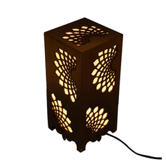 Willson Swirl Bloom Wooden Table Lamp - Unique Artistic Design