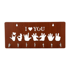 I Love You Text Unique Design Wall-Mounted Key Holder for Home Wall