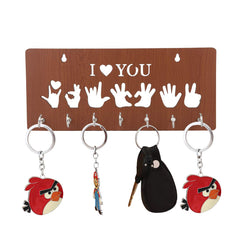 I Love You Text Unique Design Wall-Mounted Key Holder for Home Wall
