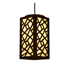 Contemporary Geometric Wood Hanging Lamp