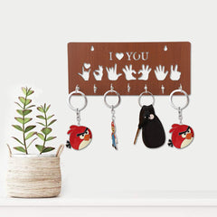 I Love You Text Unique Design Wall-Mounted Key Holder for Home Wall