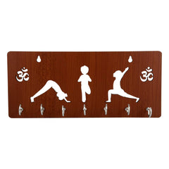 Om With Yoga Unique Design Wall-Mounted Key Holder for Home Wall