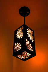 Swirl Bloom Pendant - Handcrafted Wooden Hanging Light