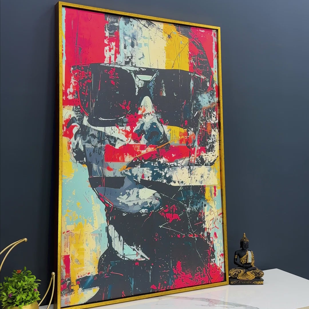 Geometric Abstract Jesus Decorative Cotton Canvas Wall Painting