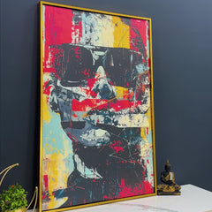 Geometric Abstract Jesus Decorative Cotton Canvas Wall Painting