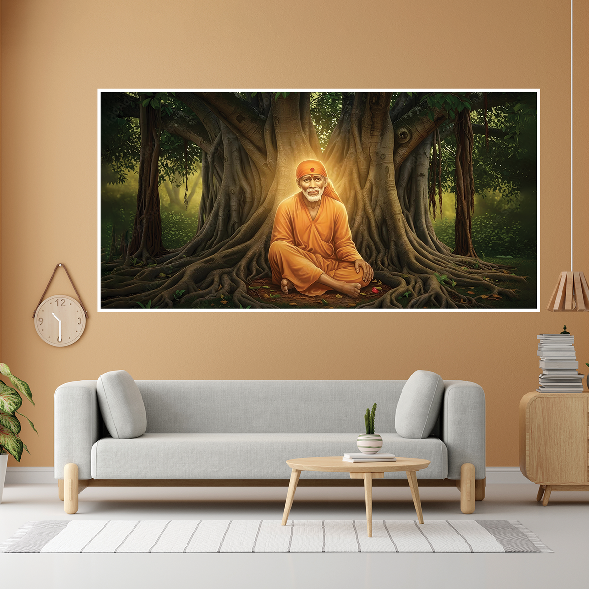 Shirdi Sai Baba Om Sai Ram Canvas Printed Wall Paintings & Art