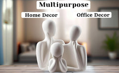 Abstract White Family Sculpture - Modern Minimalist Home Decor Showpiece
