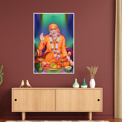 Shirdi Sai Baba Blessings Wall Frame with Om Sai Ram