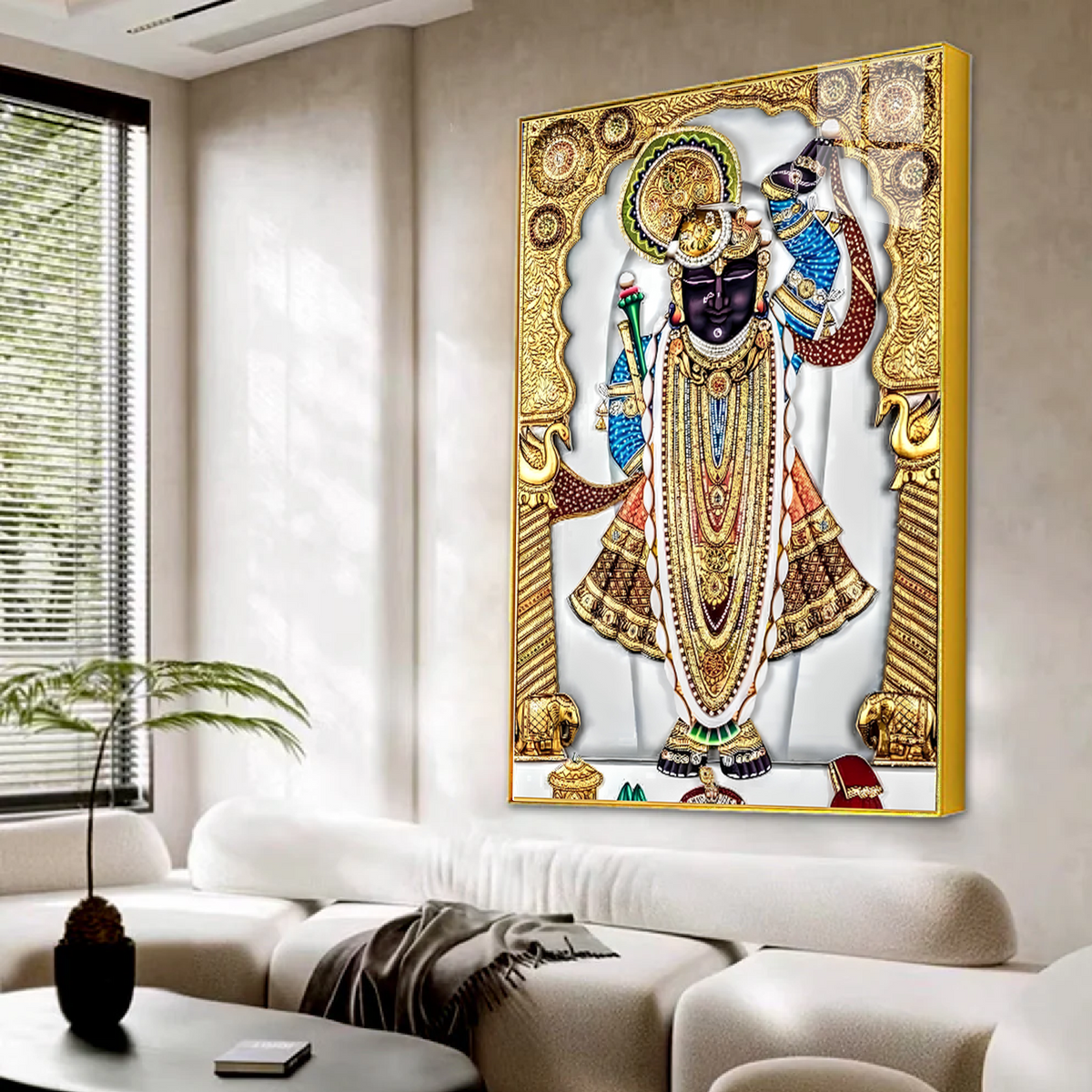 Shreenath Ji Maharaj Acrylic Canvas Wall Décor