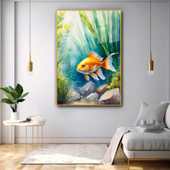 Expressive Fish Acrylic Wall Paintings & Arts